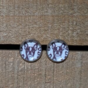 💟 Boston Terrier Mom Handmade Stud Earrings